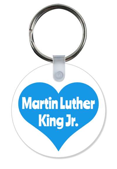 blue heart martin luther king jr stickers, magnet
