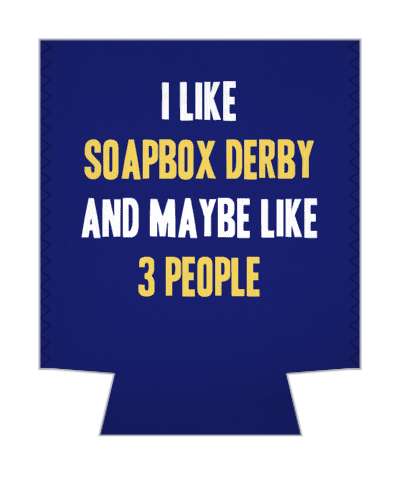 blue i like soapbox derby and maybe like three people funny stickers, magnet