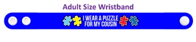 blue i wear a puzzle for my cousin autism awareness wristband