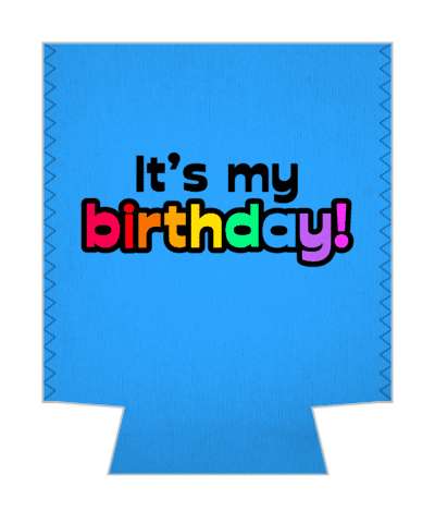 blue its my birthday colorful multicolor stickers, magnet
