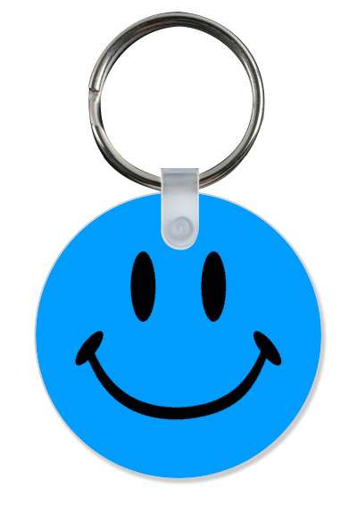 blue joy happy smile face classic stickers, magnet