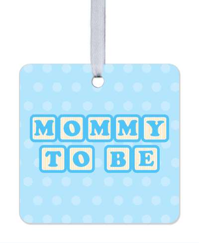 blue mommy to be baby letter blocks polka dot stickers, magnet