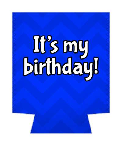 blue party its my birthday chevron stickers, magnet