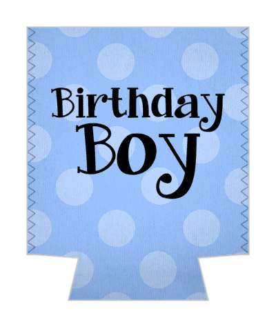 blue polka dots birthday boy stickers, magnet