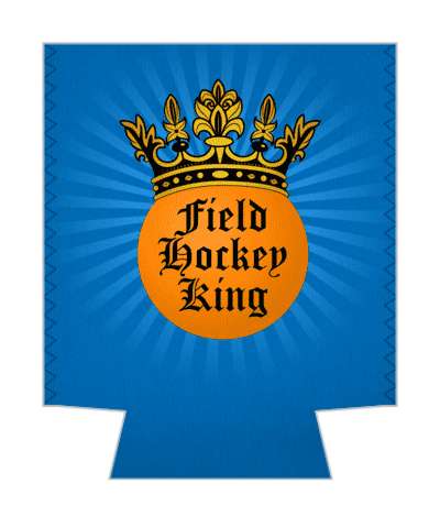 blue rays crown field hockey king orange field hockey ball stickers, magnet