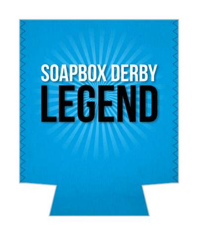 blue rays soapbox derby legend white black stickers, magnet