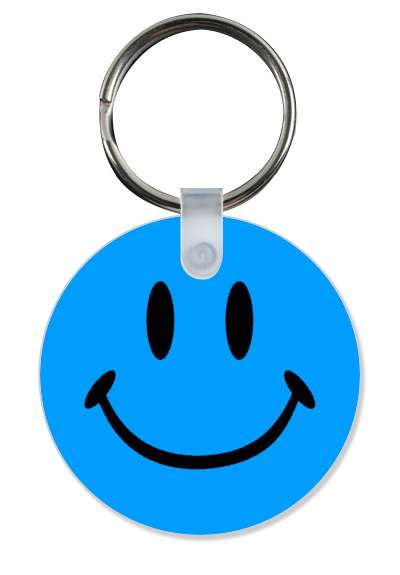 blue smiley emoji smile face classic stickers, magnet