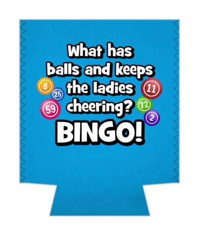 blue what has balls and keeps the ladies cheering bingo funny humor stickers, magnet