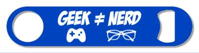 blue white geek does not equal nerd gamepad glasses stickers, magnet