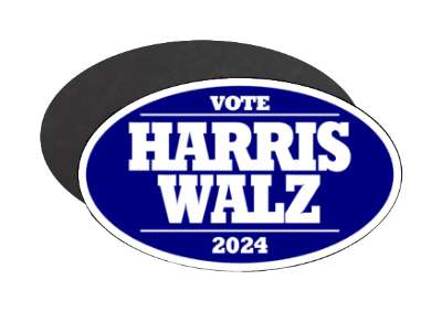 blue white political vote harris walz 2024 democrats stickers, magnet