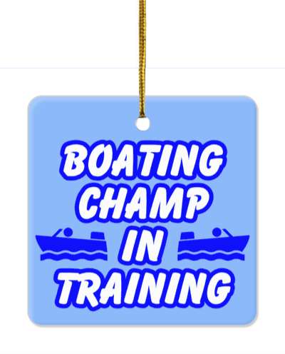 boating champ in training blue stickers, magnet