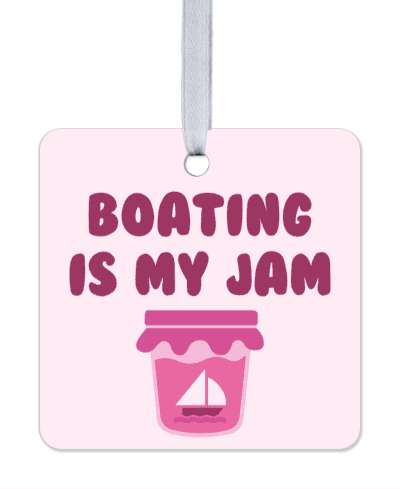 boating is my jam boat in a jar wordplay stickers, magnet