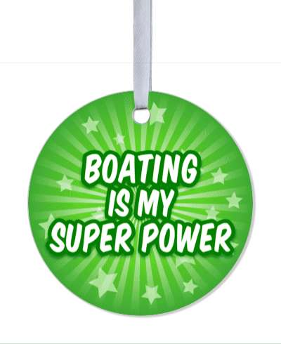 boating is my super power green star burst stickers, magnet