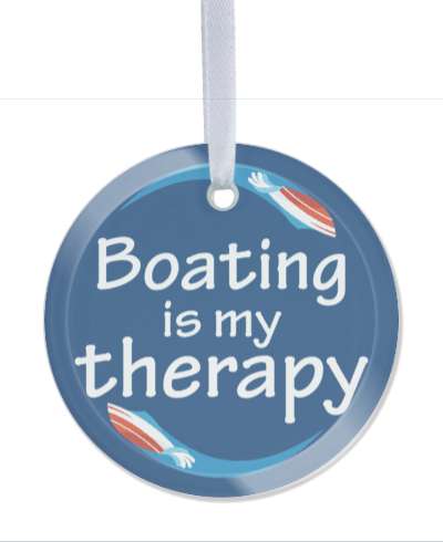 boating is my therapy boat circle stickers, magnet