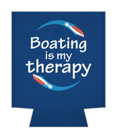 boating is my therapy boats blue stickers, magnet