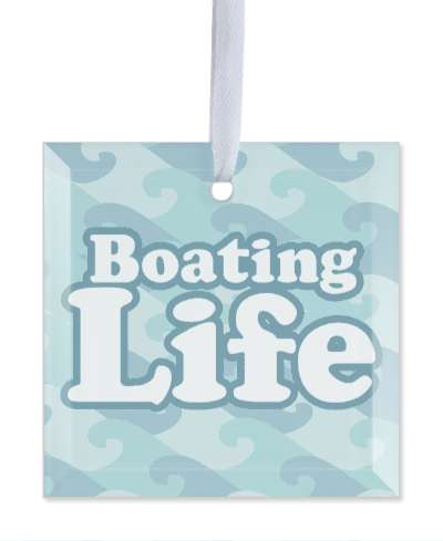 boating life water waves stickers, magnet