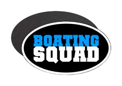 boating squad team blue black white stickers, magnet