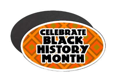 bold african pattern orange celebrate black history month stickers, magnet