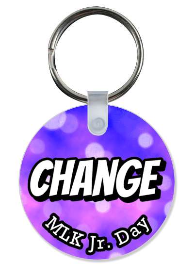 bold change mlk jr day martin luther king magenta blue stickers, magnet