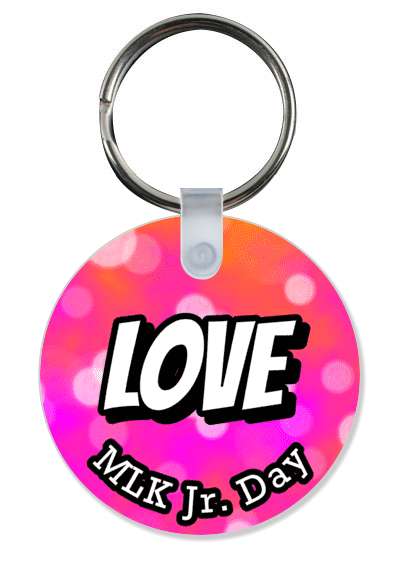 bold love mlk jr day martin luther king magenta orange stickers, magnet