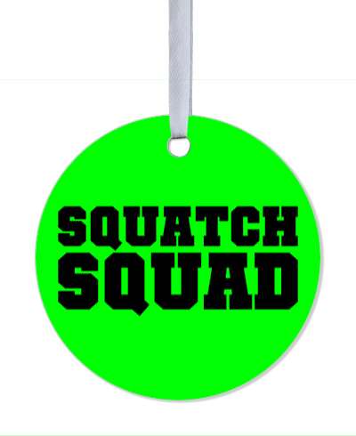 bold squatch squad green bigfoot stickers, magnet
