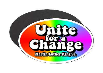 bold unite for a change martin luther king jr colorful stickers, magnet