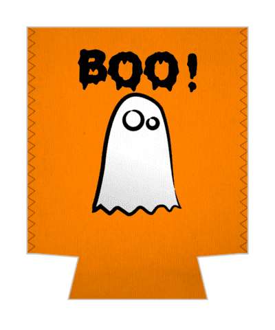 boo creepy ghost bright orange stickers, magnet