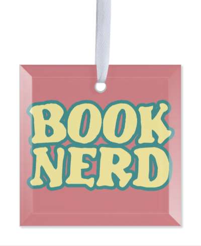 book nerd red yellow stickers, magnet