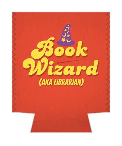 book wizard aka librarian wand hat stickers, magnet