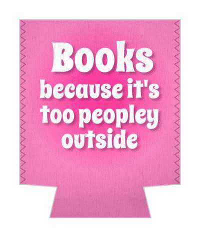 books because its too peopley outside pink gradient stickers, magnet
