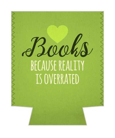 books because reality is overrated green heart stickers, magnet