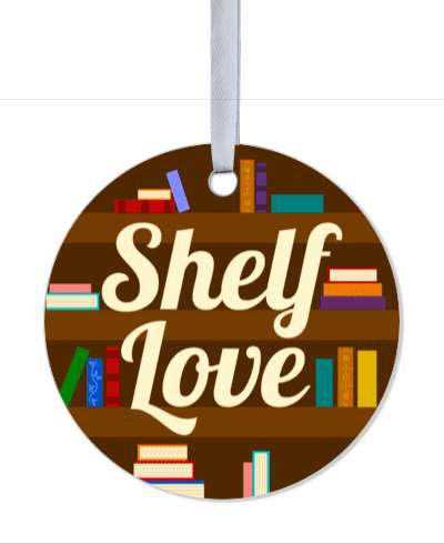 books wordplay pun shelf love fun stickers, magnet