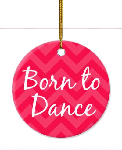 born to dance cursive red chevron stickers, magnet