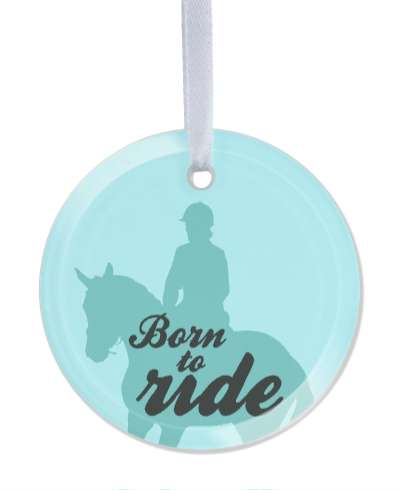 born to ride cursive silhouette horserider stickers, magnet
