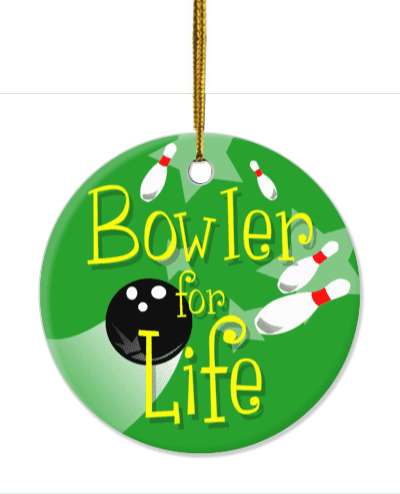 bowler for life bowling ball green hitting pins stickers, magnet