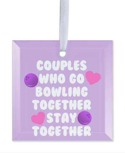 bowling balls pale purple couples who go bowling together stay together hearts stickers, magnet