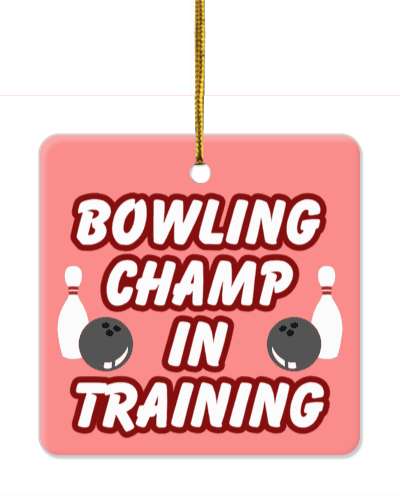 bowling champ in training ball pin pink stickers, magnet