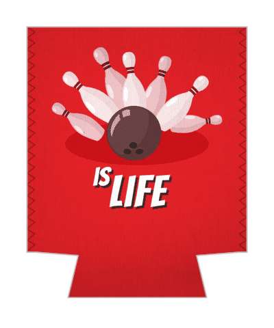 bowling is life ball hitting pins red stickers, magnet