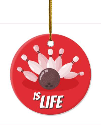 bowling is life bowling ball pins red stickers, magnet