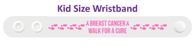 breast cancer walk for a cure white footstep wristband