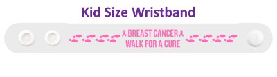 breast cancer walk for a cure white footstep wristband