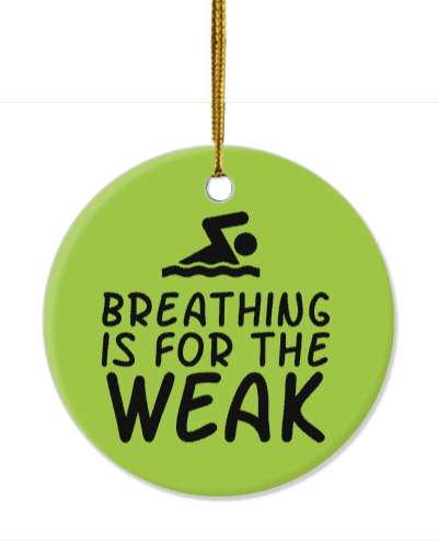 breathing is for the weak competitive swimming saying stickers, magnet