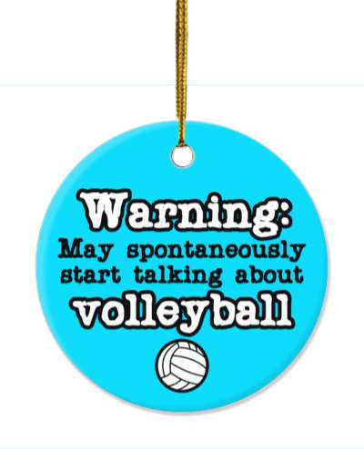 bright blue danger symbol warning may spontaneously start talking about volleyball stickers, magnet