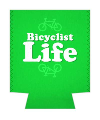 bright green bicyclist life stickers, magnet