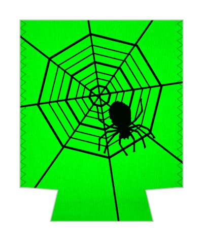 bright green spider web silhouette stickers, magnet