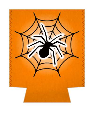bright orange black spider web silhouette stickers, magnet