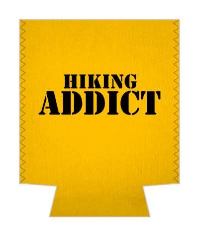 bright orange stencil hiking addict fan stickers, magnet