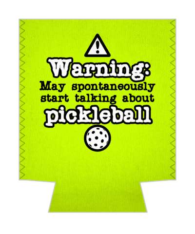 bright yellow green warning may spontaneously start talking about pickleball stickers, magnet