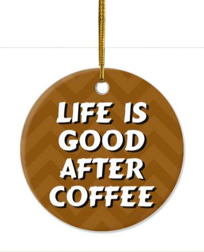brown chevron life is good after coffee stickers, magnet