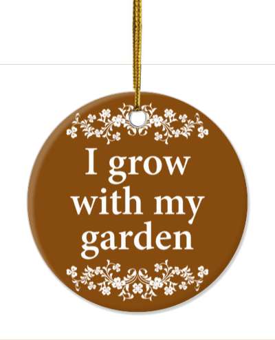 brown i grow with my garden floral stickers, magnet